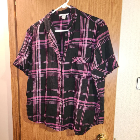 Victoria's Secret Medium Plaid Pajama Top - Picture 3 of 9